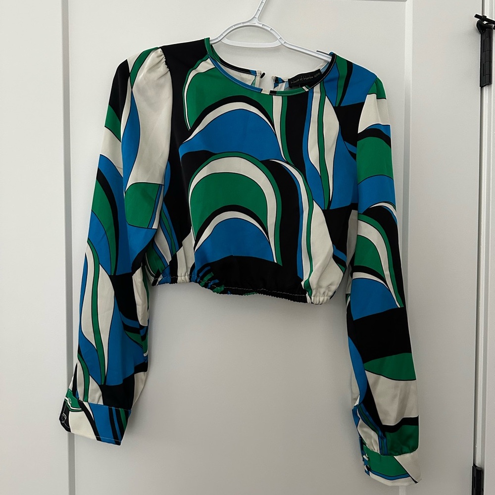 House of Harlow 1960 Multicolor Abstract Blouse